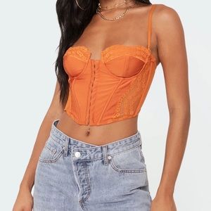 Edikted Orange Payton Lace Corset